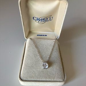 Crislu made for Nordstrom. Cubic zirconia necklace on sterling silver.
